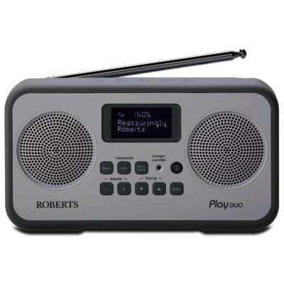 Roberts Play Duo White - DAB/DAB+/FM RDS Stereo Digital Radio with Built in Battery Charger